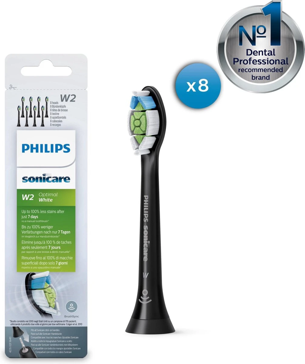 Philips Sonicare W2 Optimal White HX6068/13 - Opzetborstels - 8 Stuks 15 Philips Sonicare W2 Optimal White HX6068/13 - Opzetborstels - 8 Stuks - Afbeelding 13