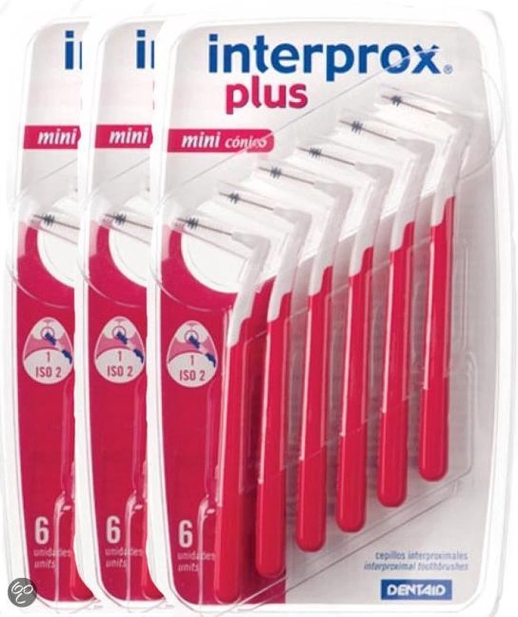 Interprox Plus Mini Conical Tandenstokers - 2 Tot 4 Mm - 3 X 6 Stuks 3 Interprox Plus Mini Conical Tandenstokers - 2 Tot 4 Mm - 3 X 6 Stuks