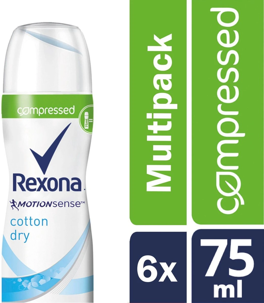Rexona Woman Ultra Dry Cotton Deodorant Spray - 6 X 75 Ml - Voordeelverpakking 4 Rexona Woman Ultra Dry Cotton Deodorant Spray - 6 X 75 Ml - Voordeelverpakking - Afbeelding 2