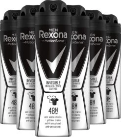 Rexona Men Invisible Anti-Transpirant Spray - 6 X 150 Ml - Voordeelverpakking