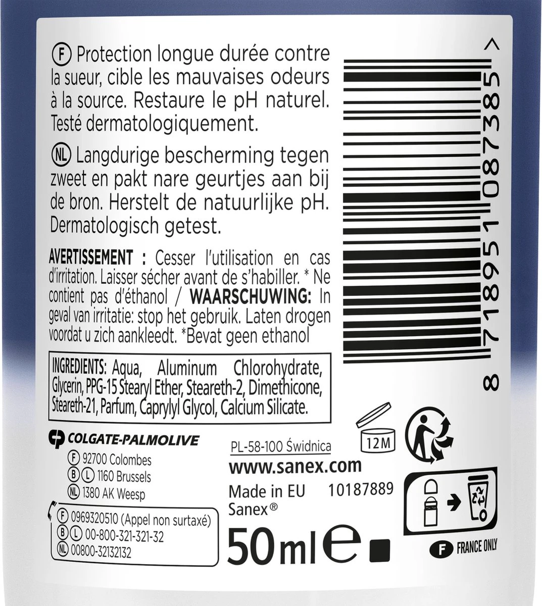 Sanex Men Active Control Deodorant Anti-Transpirant Roller 6 X 50ml - Voordeelverpakking 8 Sanex Men Active Control Deodorant Anti-Transpirant Roller 6 X 50ml - Voordeelverpakking - Afbeelding 6