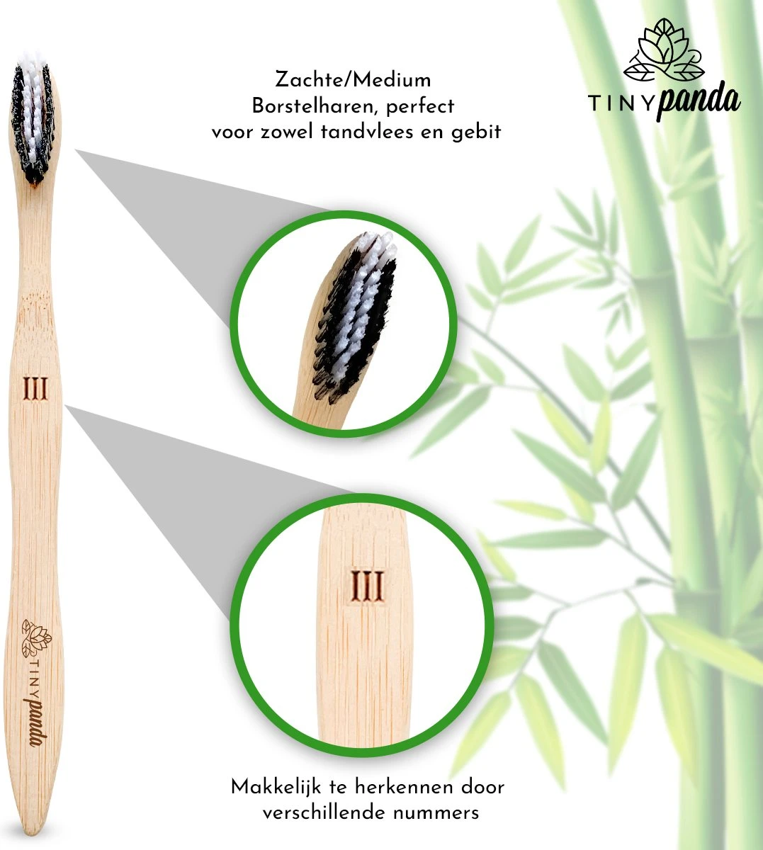 4+2 Bamboe Tandenborstels - Zero Waste - Vegan - Bamboo Toothbrushes 5 4+2 Bamboe Tandenborstels - Zero Waste - Vegan - Bamboo Toothbrushes - Afbeelding 3