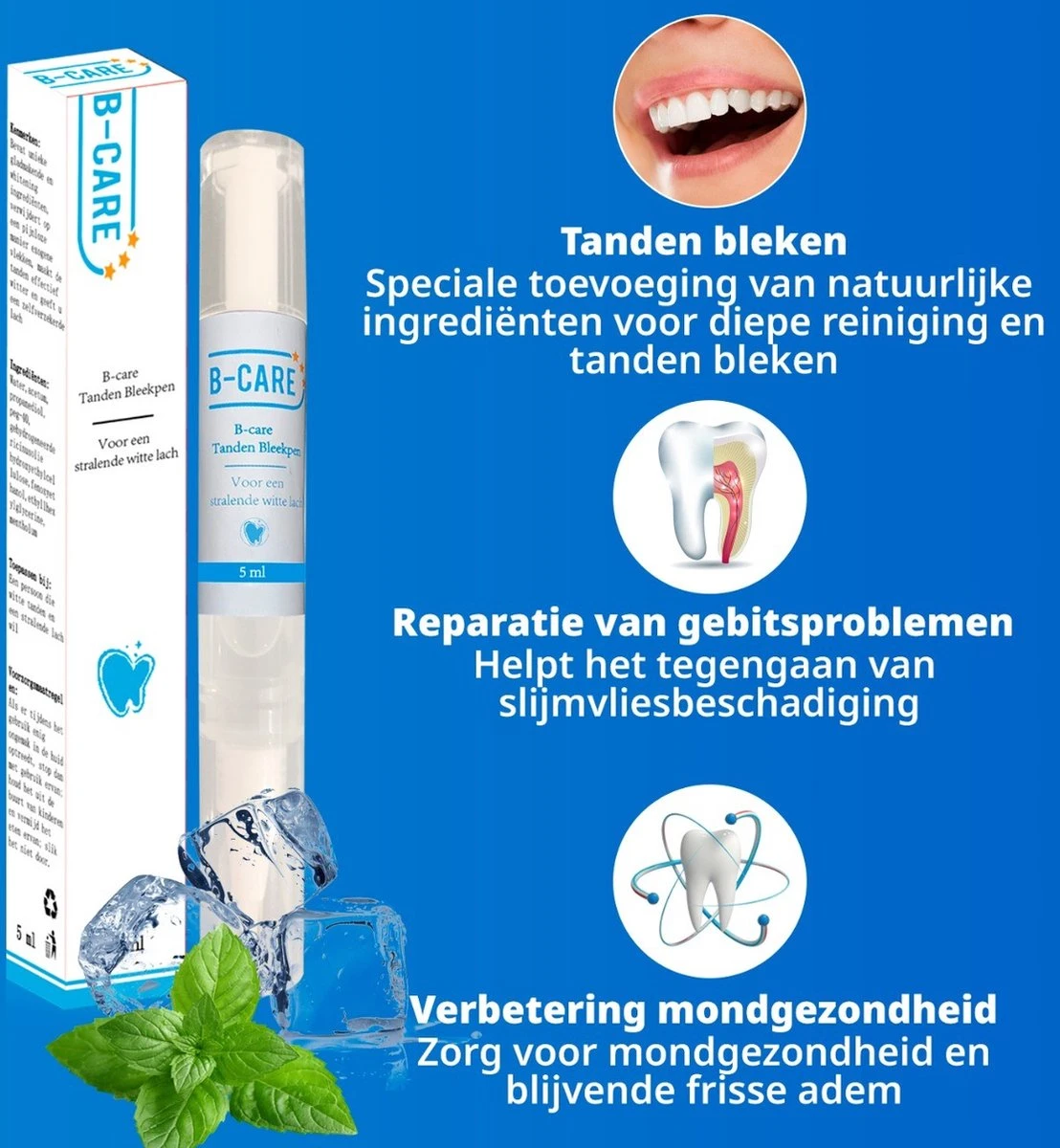 B-care Tanden Bleekpen - Teeth Whitening Pen - Tanden Bleker - Wittere Tanden - Teeth Whitening Strips - Professioneel Resultaat - Tandsteen Verwijderaar - Zonder Peroxide - Tandenbleekset - Tanden Bleken 5 B-care Tanden Bleekpen - Teeth Whitening Pen - Tanden Bleker - Wittere Tanden - Teeth Whitening Strips - Professioneel Resultaat - Tandsteen Verwijderaar - Zonder Peroxide - Tandenbleekset - Tanden Bleken - Afbeelding 3