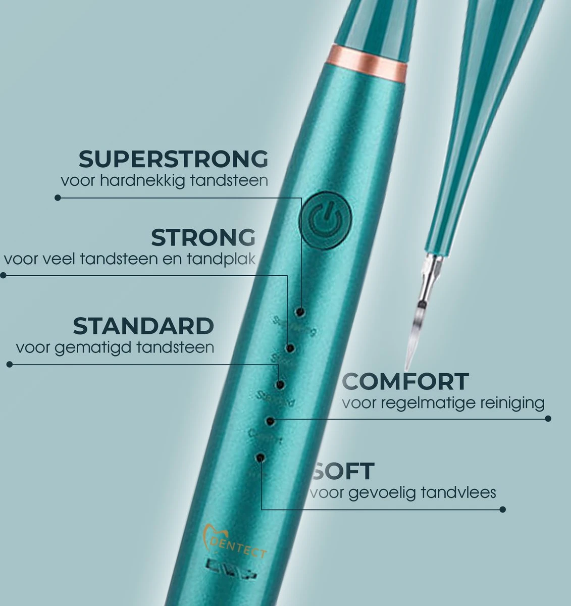 Merkloos Tandsteen Verwijderaar Elektrisch Dentect – Tandenborstel Opzetstukken - Tandarts Spiegel - 5 Standen - Groen 6 Merkloos Tandsteen Verwijderaar Elektrisch Dentect – Tandenborstel Opzetstukken - Tandarts Spiegel - 5 Standen - Groen - Afbeelding 4