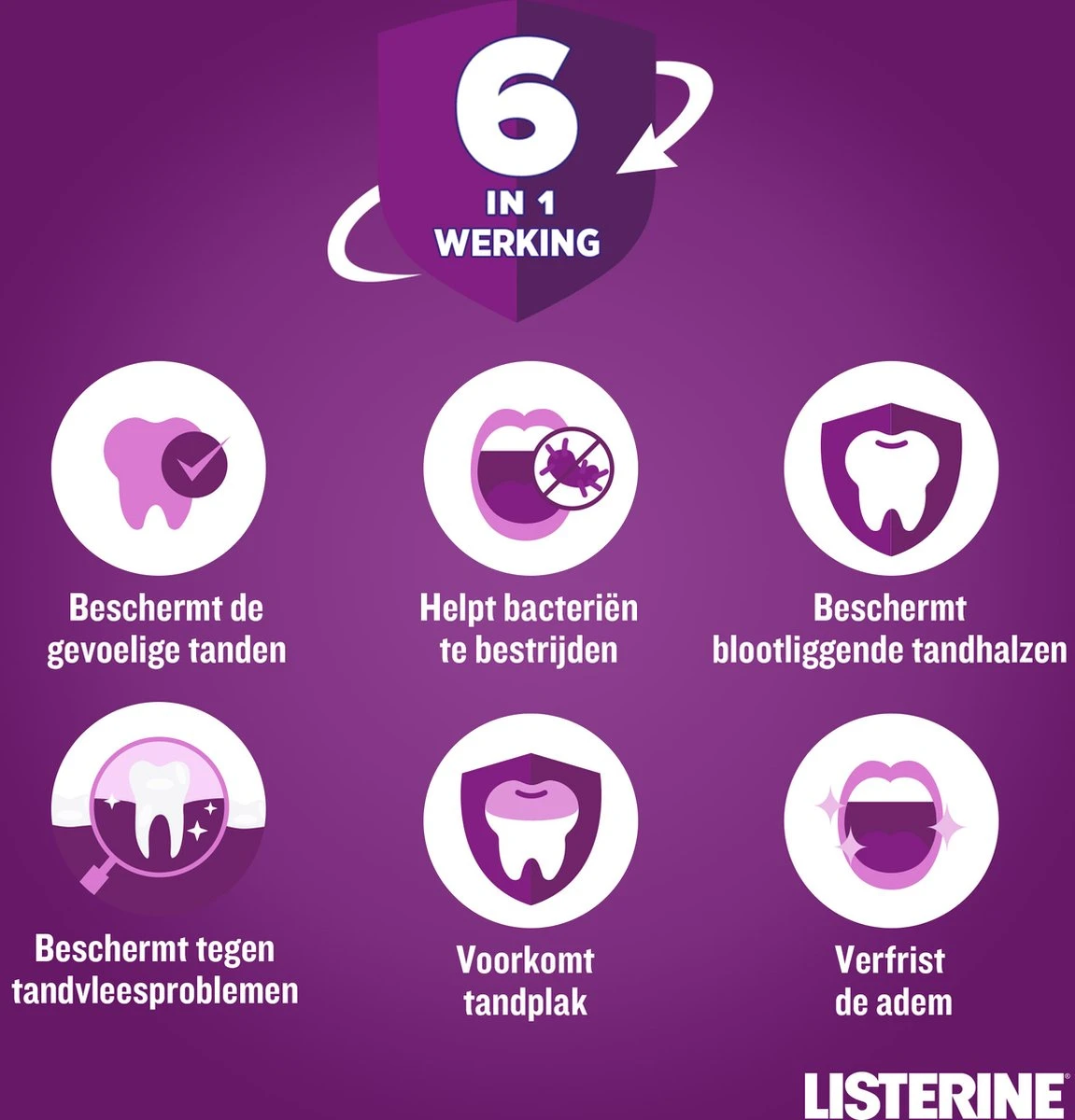 LISTERINE Total Care Tandbescherming, Mondspoeling, Biedt Complete Bescherming Voor Sterke Tanden Met 6 In 1 Effect, 3 X 500 Ml 8 LISTERINE Total Care Tandbescherming, Mondspoeling, Biedt Complete Bescherming Voor Sterke Tanden Met 6 In 1 Effect, 3 X 500 Ml - Afbeelding 6