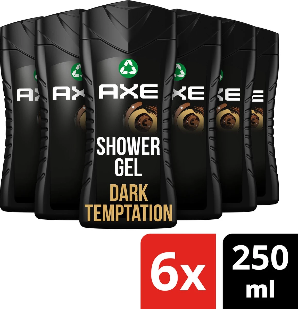 Axe Dark Temptation 3-in-1 Douchegel - 6 X 250 Ml - Voordeelverpakking 3 Axe Dark Temptation 3-in-1 Douchegel - 6 X 250 Ml - Voordeelverpakking