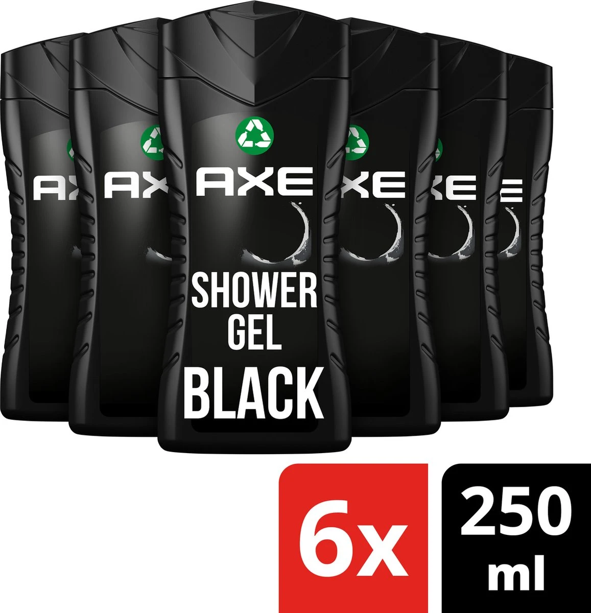 Axe Black 3-in-1 Douchegel - 6 X 250 Ml - Voordeelverpakking 3 Axe Black 3-in-1 Douchegel - 6 X 250 Ml - Voordeelverpakking