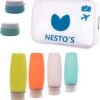 Nesto's® Reisflesjes - Inclusief Toilettas - Siliconen - Reisflacons - Handbagage - 100ml - 6 Stuks