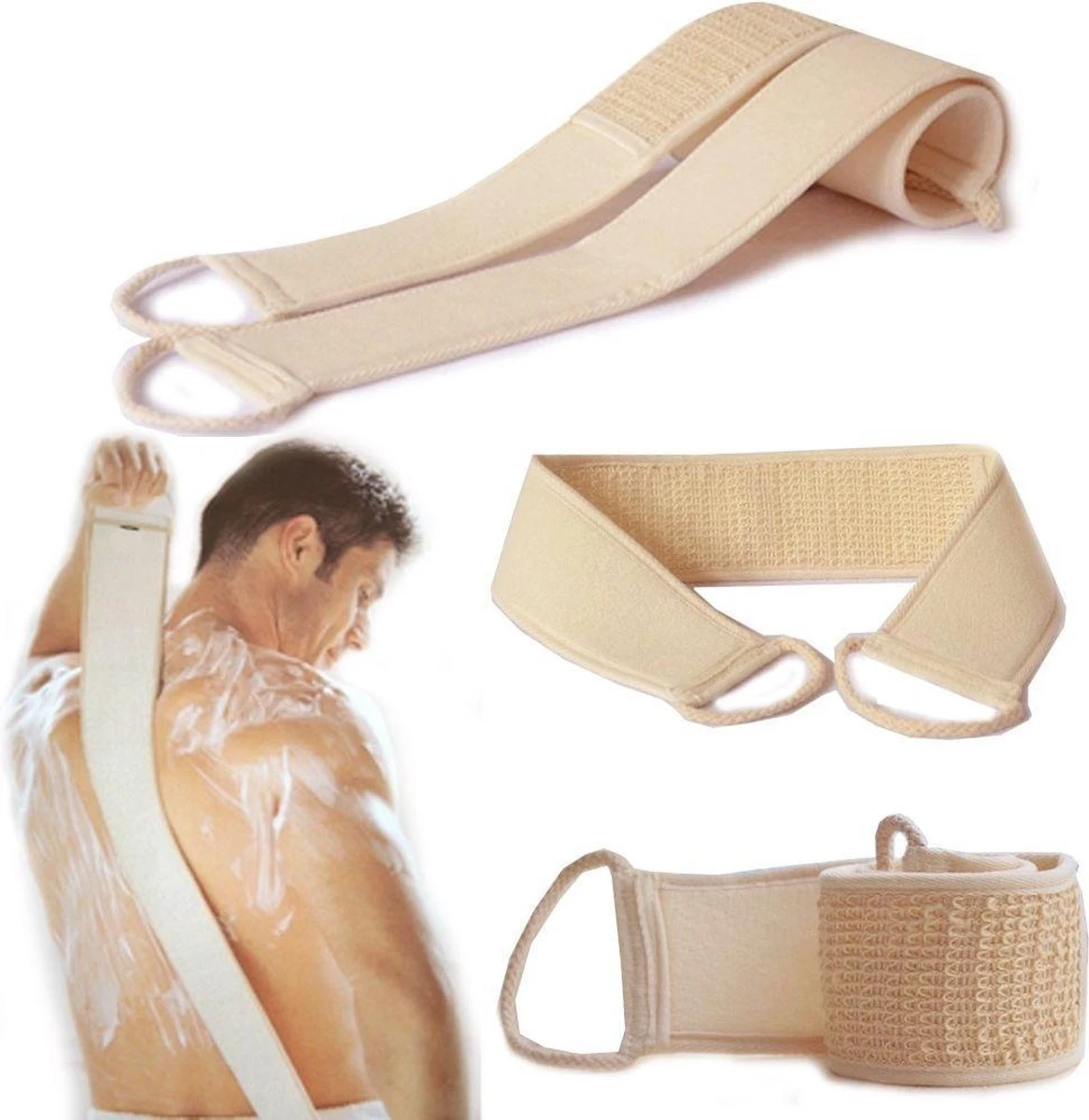 Loofah Massage Borstel - Massage Brush / Lichaamsborstel | Scrub Spons - Badspons - Douchespons - Rugmassage- | Sauna & Welness | Badborstel - Saunaborstel - Rugborstel - Huidborstel - Douche Borstel - Wasborstel - Beige 4 Loofah Massage Borstel - Massage Brush / Lichaamsborstel | Scrub Spons - Badspons - Douchespons - Rugmassage- | Sauna & Welness | Badborstel - Saunaborstel - Rugborstel - Huidborstel - Douche Borstel - Wasborstel - Beige - Afbeelding 2