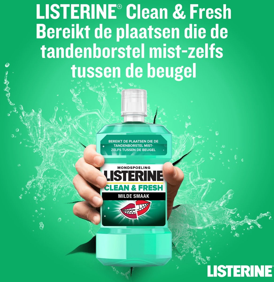 LISTERINE Clean & Fresh, Mondwater Met Essentiële Oliën En Fluoride, Zonder Alcohol, Bereikt De Plaatsen Die De Tandenborstel Mist – Zelfs Tussen De Beugel, 3 X 500 Ml 5 LISTERINE Clean & Fresh, Mondwater Met Essentiële Oliën En Fluoride, Zonder Alcohol, Bereikt De Plaatsen Die De Tandenborstel Mist – Zelfs Tussen De Beugel, 3 X 500 Ml - Afbeelding 3