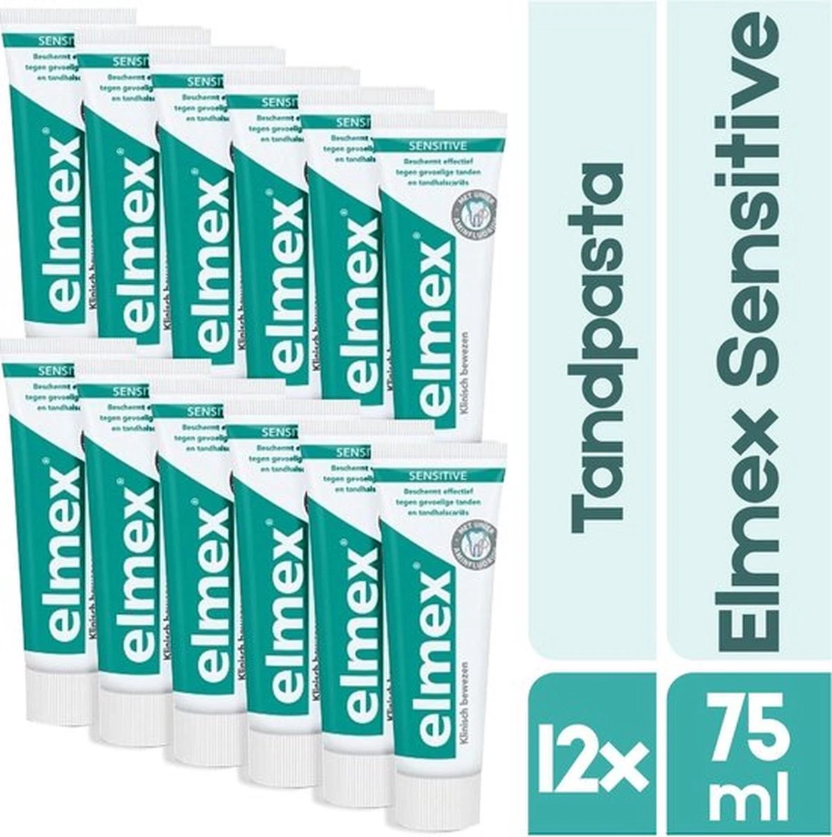 Elmex Tandpasta Sensitive 12 X 75ml - Voordeelverpakking 3 Elmex Tandpasta Sensitive 12 X 75ml - Voordeelverpakking