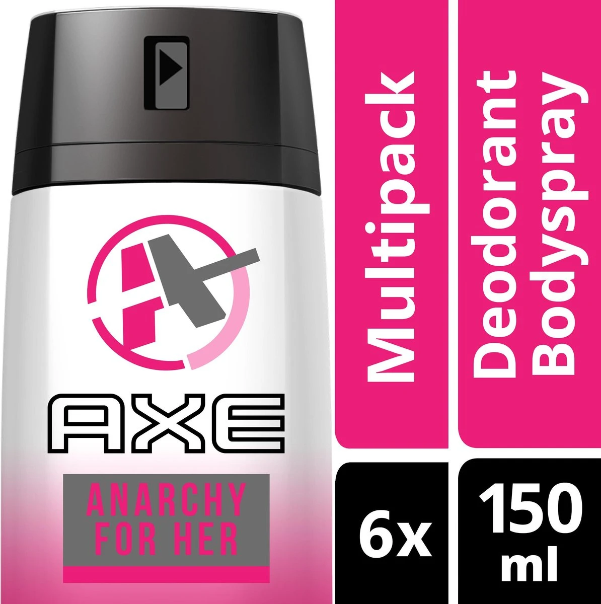 Axe Anarchy For Women - 150 Ml - Deodorant Spray - 6 Stuks - Voordeelverpakking 3 Axe Anarchy For Women - 150 Ml - Deodorant Spray - 6 Stuks - Voordeelverpakking