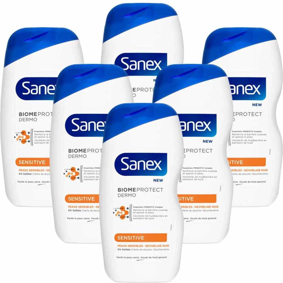 6x Sanex Douchegel Dermo Sensitive 500 Ml 3 6x Sanex Douchegel Dermo Sensitive 500 Ml