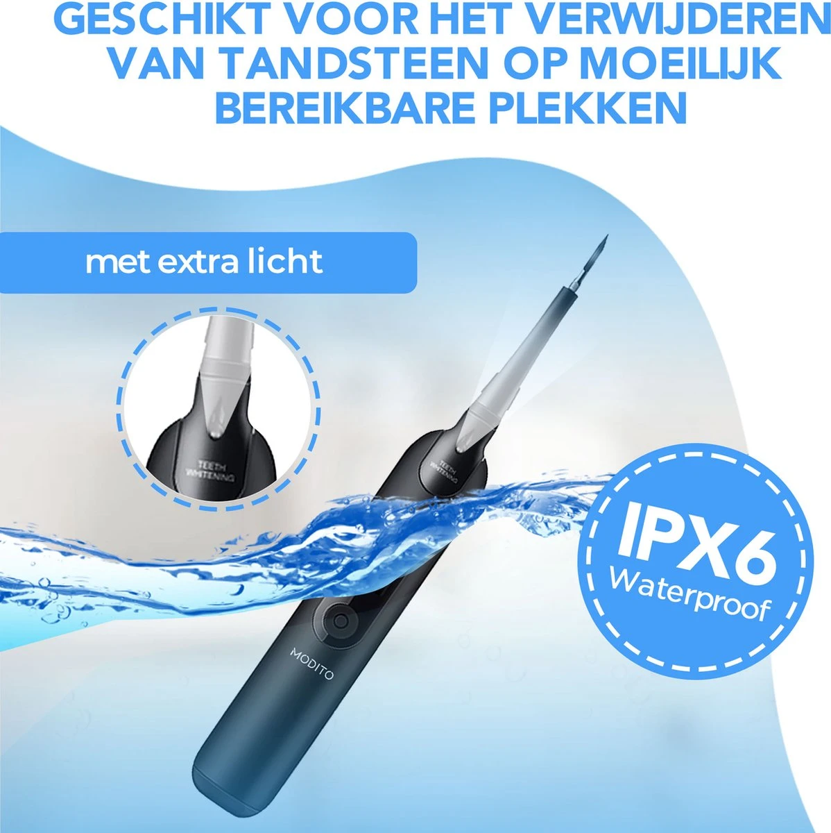 Merkloos Tandsteen Verwijderaar - 5 Standen - Inclusief Tandarts Set - Met 3 Opzetstukken - Elektrisch - Tandplak 9 Merkloos Tandsteen Verwijderaar - 5 Standen - Inclusief Tandarts Set - Met 3 Opzetstukken - Elektrisch - Tandplak - Afbeelding 7