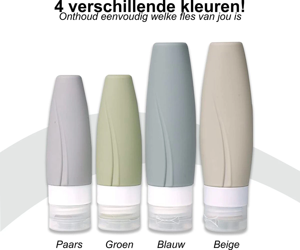 Boxed Reisflesjes Met Etui - Reisset - Verschillende Maten - Siliconen Navulbare Reisflacons - Reis Toilettas - Vliegtuig Handbagage 13 Boxed Reisflesjes Met Etui - Reisset - Verschillende Maten - Siliconen Navulbare Reisflacons - Reis Toilettas - Vliegtuig Handbagage - Afbeelding 11