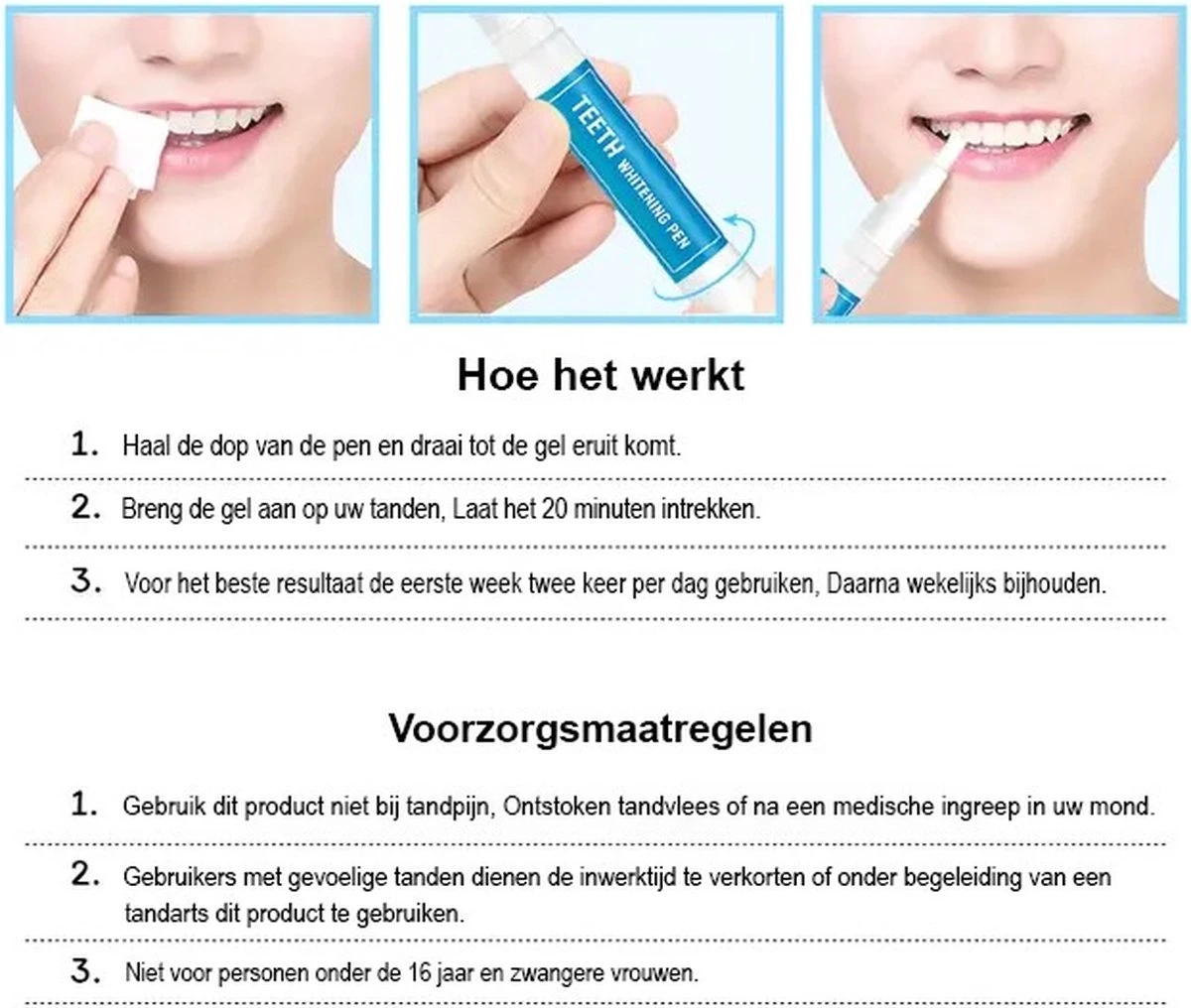 BOR Tanden Bleekpen - Tanden Bleken - Tandenbleekset - Whitening Pen - Tandenblekers - Wittere Tanden - Teeth Whitening Pen - Tanden Bleker 8 BOR Tanden Bleekpen - Tanden Bleken - Tandenbleekset - Whitening Pen - Tandenblekers - Wittere Tanden - Teeth Whitening Pen - Tanden Bleker - Afbeelding 6