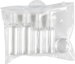3BMT Reisflesjes Set Handbagage - Set Van 5 - Diverse Formaten Met Spray In Handige Toilettas