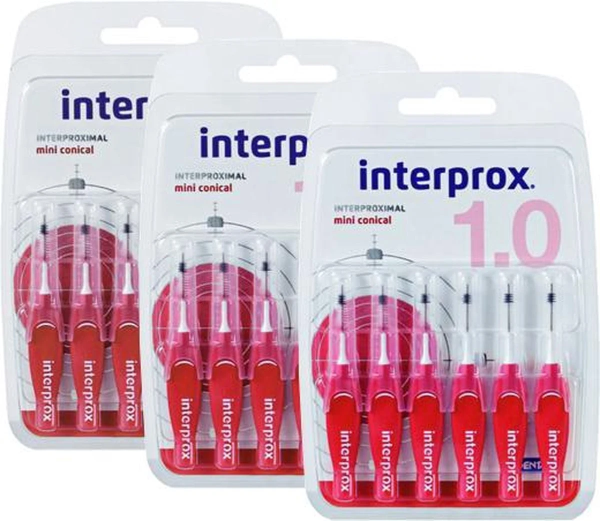 3x Interprox Ragers Mini Conical 1.0 Rood Blister à 6 Ragers 7 3x Interprox Ragers Mini Conical 1.0 Rood Blister à 6 Ragers - Afbeelding 5
