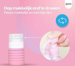 QOSO Reisflesjes Set 8-Delig | Reisflesjes Handbagage Opvouwbaar | Mini Shampoo & Reispotjes Hervulbaar Klein | Reisflesjes 100ml In 4 Kleuren | Navulbare Reisflesjes In Een Reisset -Winkel Voor Persoonlijke Verzorging 1200x1048