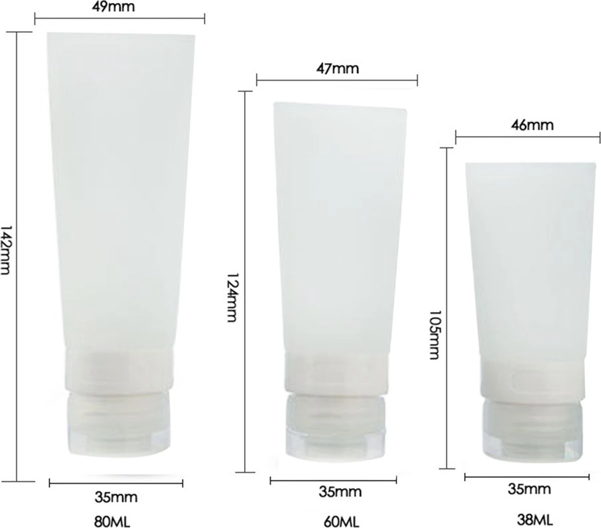 Somstyle 8-Delig Reisflesjes Set Transparant - Vliegtuig Handbagage - Toilettas Inclusief Potjes & Navulbare Flacons - Reisaccessoires - Wit 9 Somstyle 8-Delig Reisflesjes Set Transparant - Vliegtuig Handbagage - Toilettas Inclusief Potjes & Navulbare Flacons - Reisaccessoires - Wit - Afbeelding 7