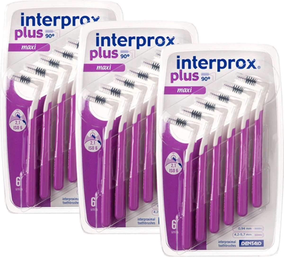 Interprox Plus Maxi - 4.2 Tot 5.7 Mm - Paars 3 X 6 Stuks - Voordeelpakket 3 Interprox Plus Maxi - 4.2 Tot 5.7 Mm - Paars 3 X 6 Stuks - Voordeelpakket