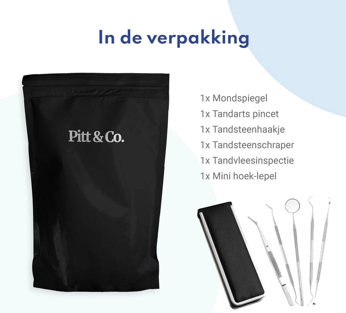 Tandarts Setje - Professioneel - Tandsteen Verwijderaar – Mondspiegel – Tandartshaakje – Tandsteenhaakje - Gebitsverzorging – Inclusief Luxe Etui - 6-delig - RVS 6 Tandarts Setje - Professioneel - Tandsteen Verwijderaar – Mondspiegel – Tandartshaakje – Tandsteenhaakje - Gebitsverzorging – Inclusief Luxe Etui - 6-delig - RVS - Afbeelding 4