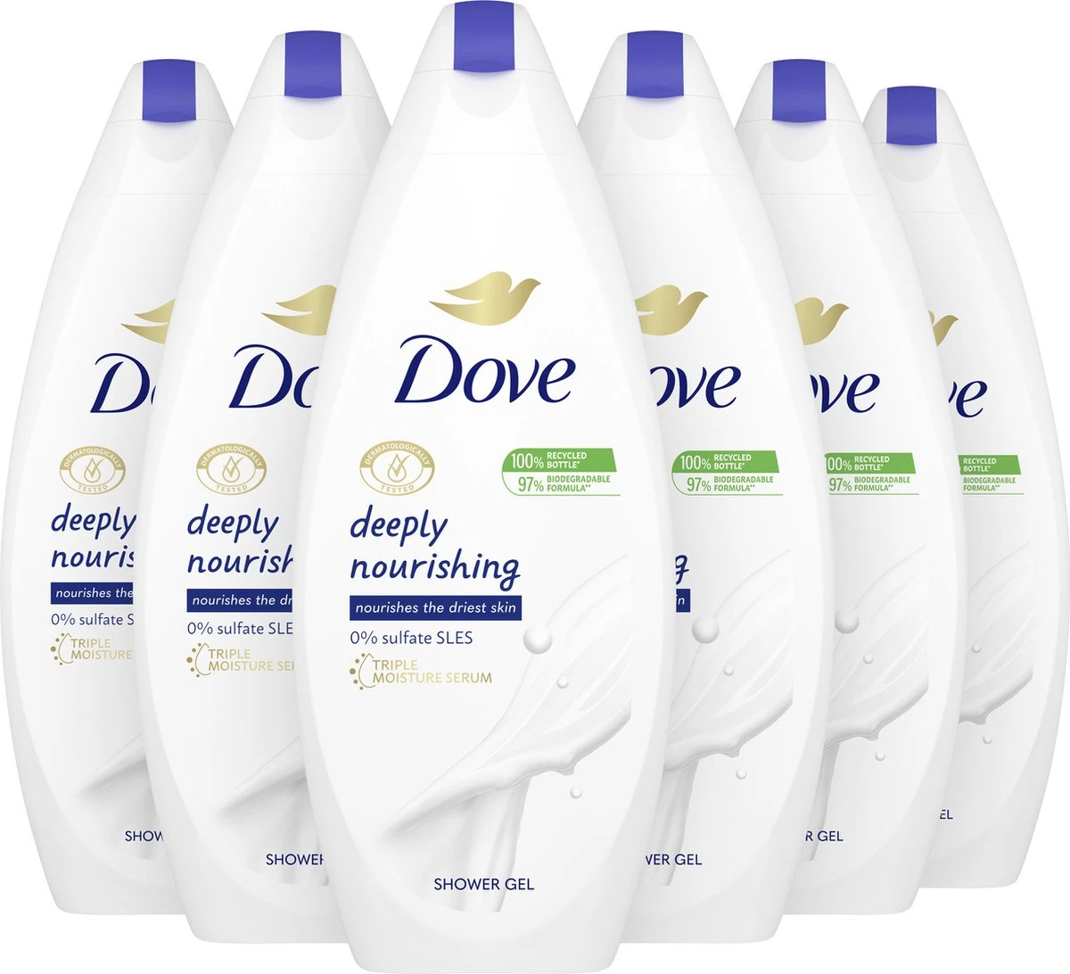 Dove Douchegel Deeply Nourishing - 6 X 225 Ml - Voordeelverpakking 4 Dove Douchegel Deeply Nourishing - 6 X 225 Ml - Voordeelverpakking - Afbeelding 2