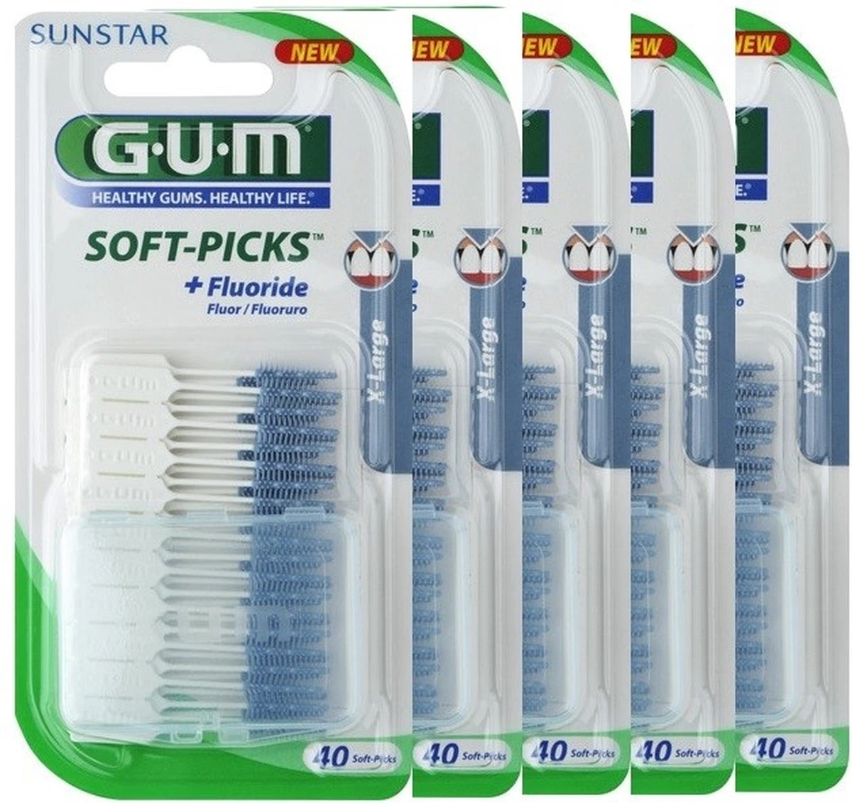 GUM® GUM Soft Picks X-Large - 5 X 40 Stuks - Ragers - Voordeelverpakking 3 GUM® GUM Soft Picks X-Large - 5 X 40 Stuks - Ragers - Voordeelverpakking