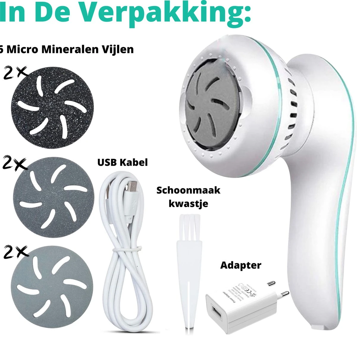 Forgoods Elektrische Eelt Verwijderaar Met Stofzuigsysteem - Eeltverwijderaar - USB Oplaadbaar - Krachtigste Motor Op De Markt - IPX7 Waterbestendig - Voetvijl - Inclusief Adapter - Extra 2 Sets Vijlschijven - Model 2023 10 Forgoods Elektrische Eelt Verwijderaar Met Stofzuigsysteem - Eeltverwijderaar - USB Oplaadbaar - Krachtigste Motor Op De Markt - IPX7 Waterbestendig - Voetvijl - Inclusief Adapter - Extra 2 Sets Vijlschijven - Model 2023 - Afbeelding 8