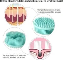Blubs® – Badborstel – Dry Brush – Rug Scrubber – Lichaamsborstel – Rugborstel Douche Met Steel – Huidborstel – Doucheborstel – Bad- & Doucheaccessoires – Badborstel Met Steel – Doucheborstel Rugborstel – Siliconen Borstel – Massage – Cyaan -Winkel Voor Persoonlijke Verzorging 1200x1142 4