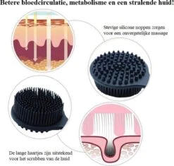 Blubs® – Badborstel – Dry Brush – Rug Scrubber – Lichaamsborstel – Rugborstel Douche Met Steel – Huidborstel – Doucheborstel – Bad- & Doucheaccessoires – Badborstel Met Steel – Doucheborstel Rugborstel – Siliconen Borstel – Massage – Zwart -Winkel Voor Persoonlijke Verzorging 1200x1142 6