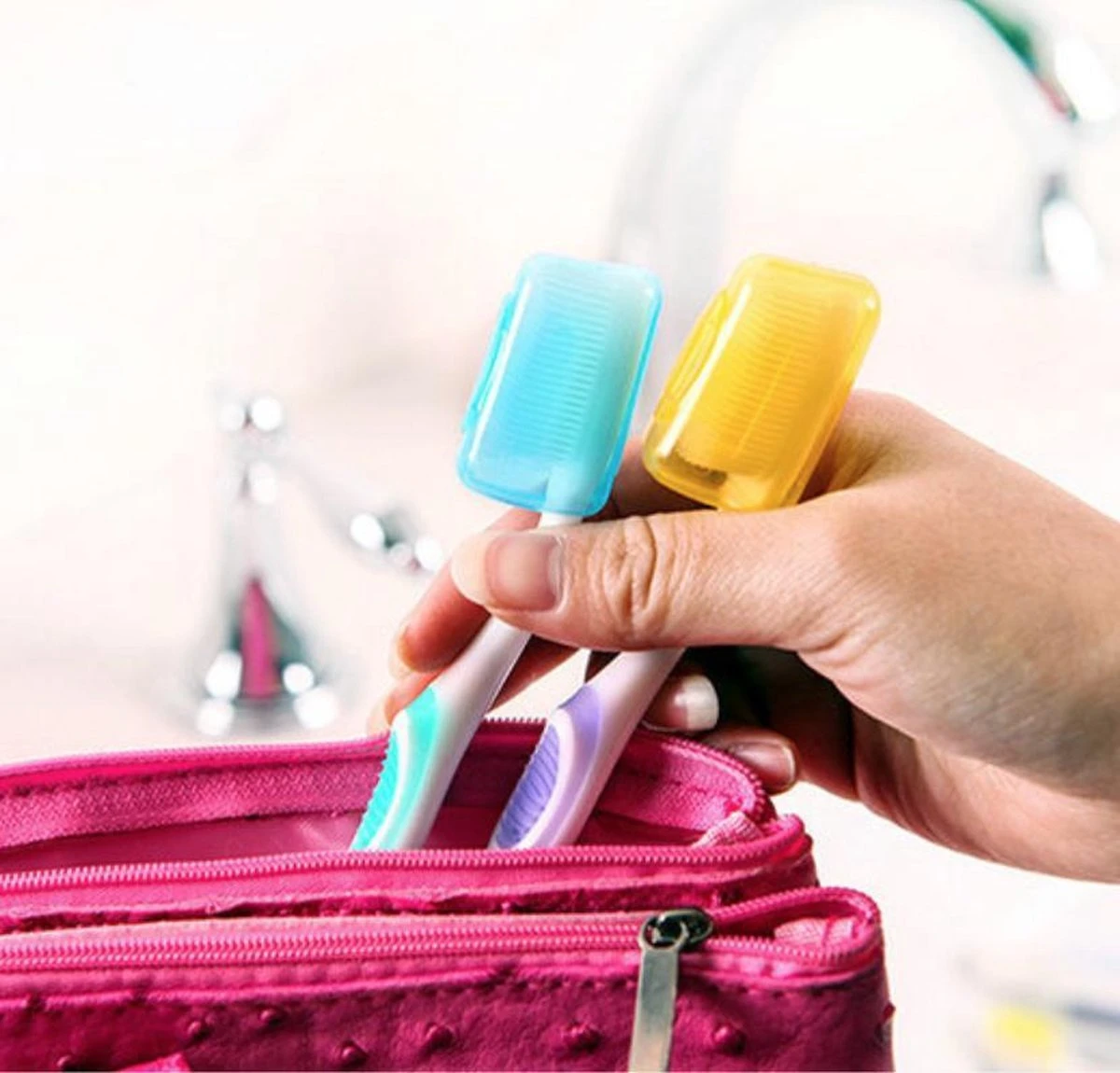 Tandenborsteldoosjes | Tandenborstel Beschermer | Tandenborstel Beschermers Voor Op Reis | 5 Stuks In Verschillende Kleuren 4 Tandenborsteldoosjes | Tandenborstel Beschermer | Tandenborstel Beschermers Voor Op Reis | 5 Stuks In Verschillende Kleuren - Afbeelding 2