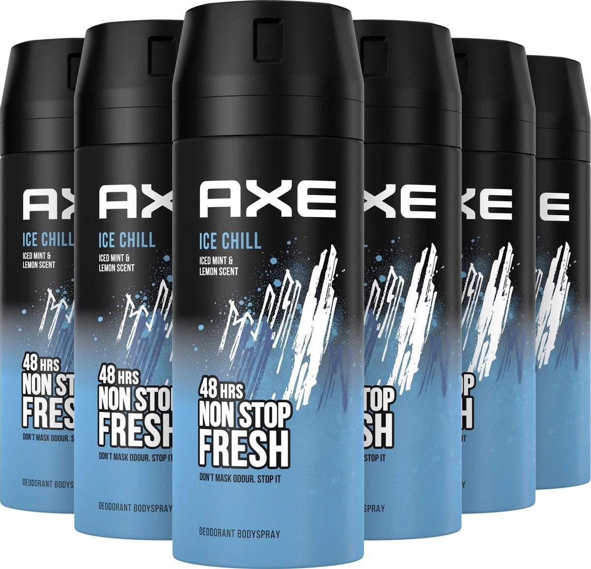 Axe Ice Chill Bodyspray Deodorant - 6 X 150 Ml - Voordeelverpakking 6 Axe Ice Chill Bodyspray Deodorant - 6 X 150 Ml - Voordeelverpakking - Afbeelding 4