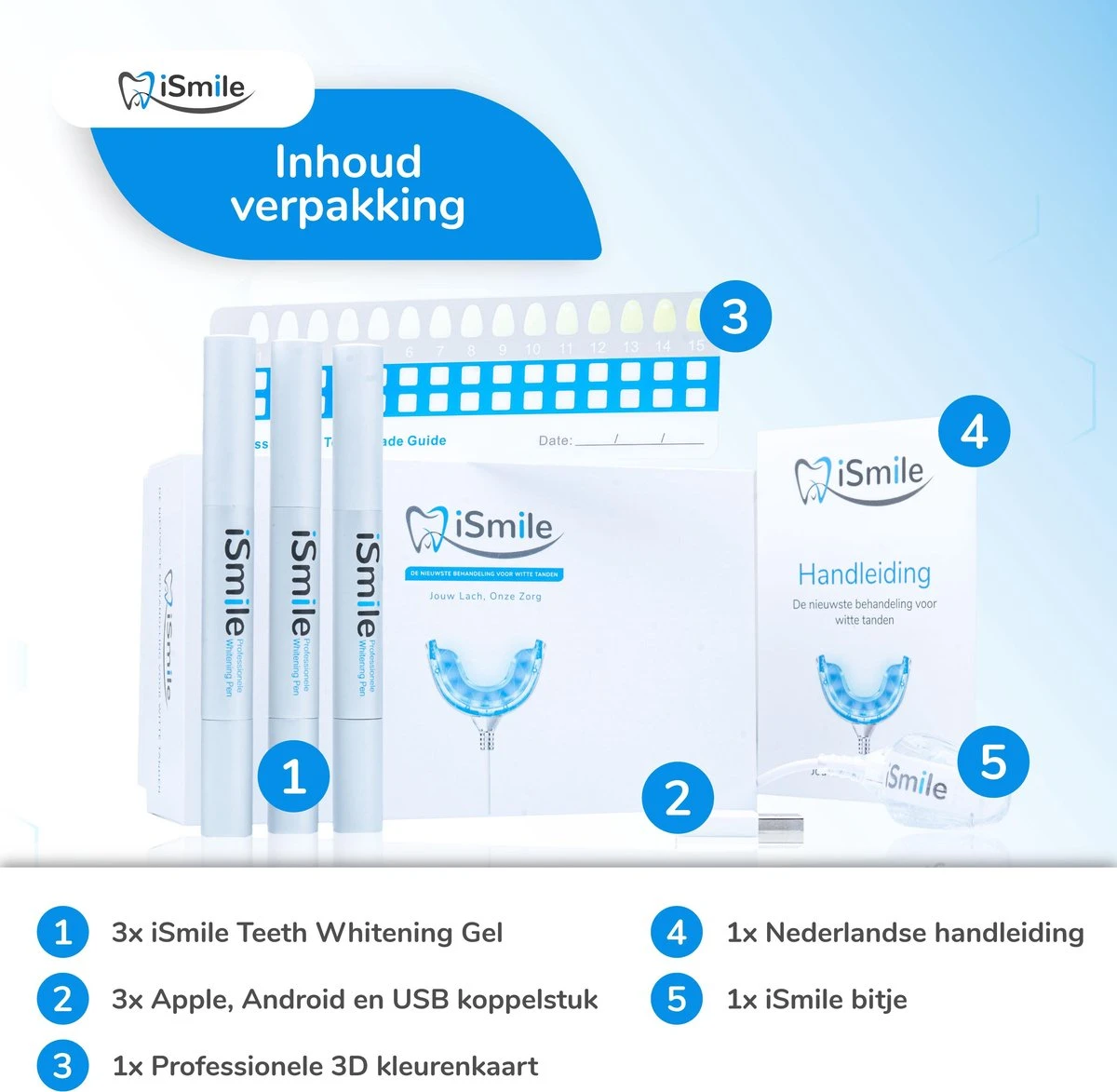 ISmile Professionele Tandenbleekset - Veilig Tanden Bleken - Zonder Peroxide - Witte Tanden - Teeth Whitening 11 ISmile Professionele Tandenbleekset - Veilig Tanden Bleken - Zonder Peroxide - Witte Tanden - Teeth Whitening - Afbeelding 9