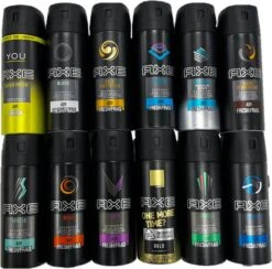 Axe Deodorant Spray 12 Stuks - Voordeelverpakking Deo - Africa | Dark Temptation | Excite | Ice Chill | Black | Gold Temptation | Marine | Anarchy For Him | Clean Fresh | Apollo | Musk | Gold