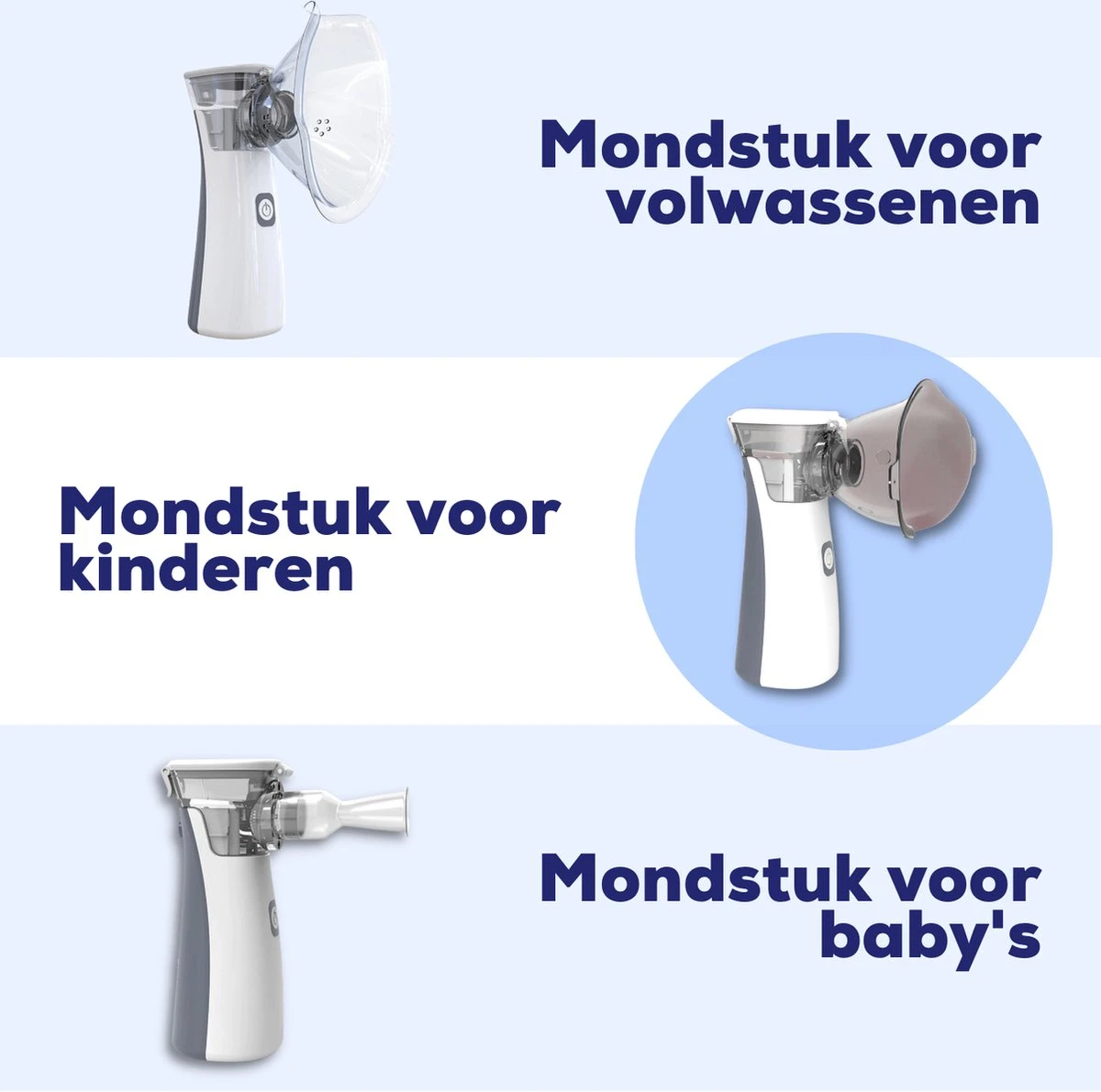 Aerosoltoestel Met 3 Mondstukken - Nebulizer Inhalator - Aerosoltoestel Kinderen, Volwassenen En Baby's - Vernevelaar Inhalator - Gezichtsstomer - Helpt Tegen Luchtwegaandoeningen 7 Aerosoltoestel Met 3 Mondstukken - Nebulizer Inhalator - Aerosoltoestel Kinderen, Volwassenen En Baby's - Vernevelaar Inhalator - Gezichtsstomer - Helpt Tegen Luchtwegaandoeningen - Afbeelding 5