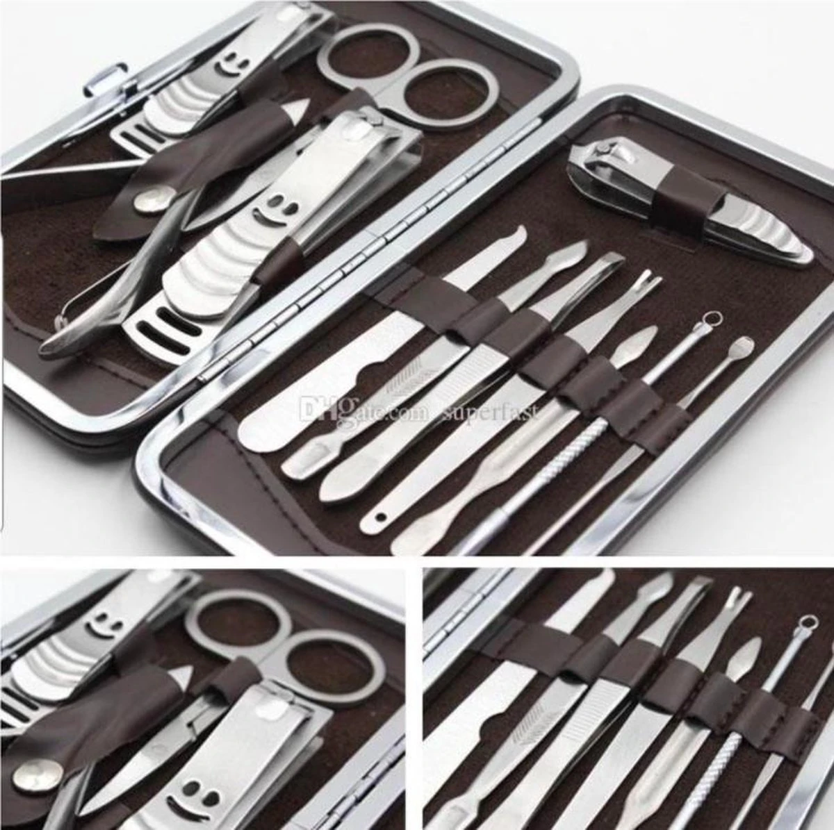 Merkloos 10-Delige Manicureset - Pedicure Set - Nagelverzorging Kit - Nagelvijl - Nagelknipper - Opbergetui - Reisset - Nageltang - Voetverzorging 3 Merkloos 10-Delige Manicureset - Pedicure Set - Nagelverzorging Kit - Nagelvijl - Nagelknipper - Opbergetui - Reisset - Nageltang - Voetverzorging - Afbeelding 2