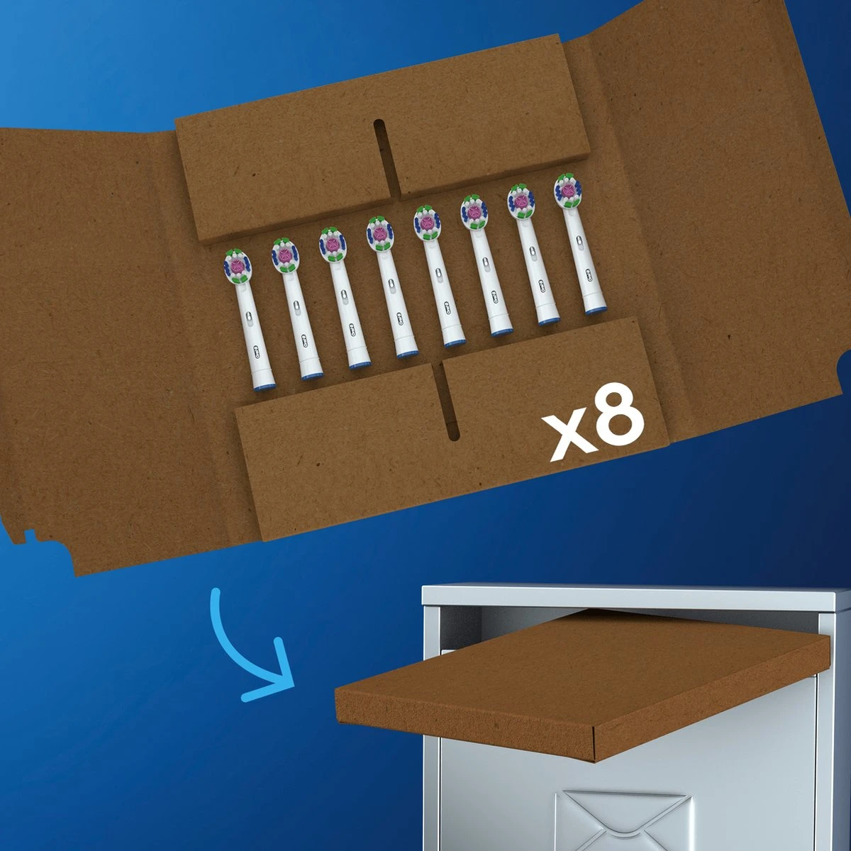 Oral B Oral-B 3D White - Met CleanMaximiser-technologie - Opzetborstels - 8 Stuks - Brievenbusverpakking 6 Oral B Oral-B 3D White - Met CleanMaximiser-technologie - Opzetborstels - 8 Stuks - Brievenbusverpakking - Afbeelding 4