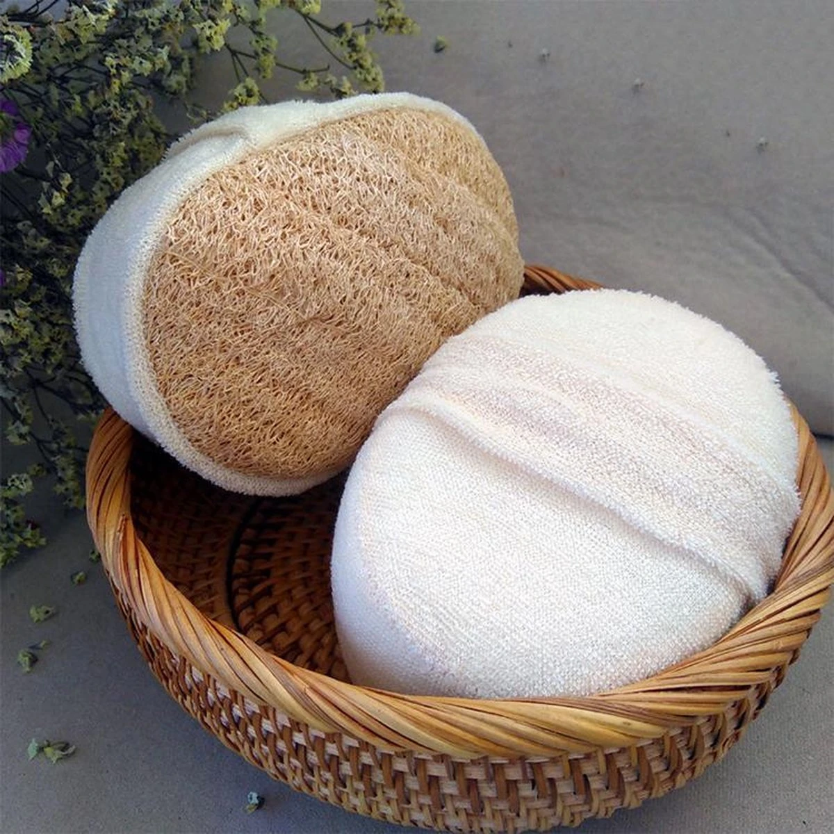 Merkloos Luxe Katoen En Loofah Naturel Douche Spons - Scrub - Massage - 100% Duurzaam - Badspons - Eco 7 Merkloos Luxe Katoen En Loofah Naturel Douche Spons - Scrub - Massage - 100% Duurzaam - Badspons - Eco - Afbeelding 5