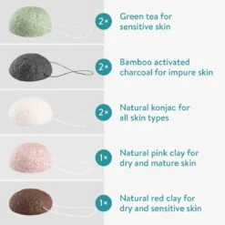 Navaris Set Van 8 Konjac Sponzen - Natuurlijke Sponzen Voor Gezichtsreiniging - Reinigt De Rijpe, Onzuivere, Droge, Gevoelige En Normale Huid - Vegan -Winkel Voor Persoonlijke Verzorging 1200x1200 1255