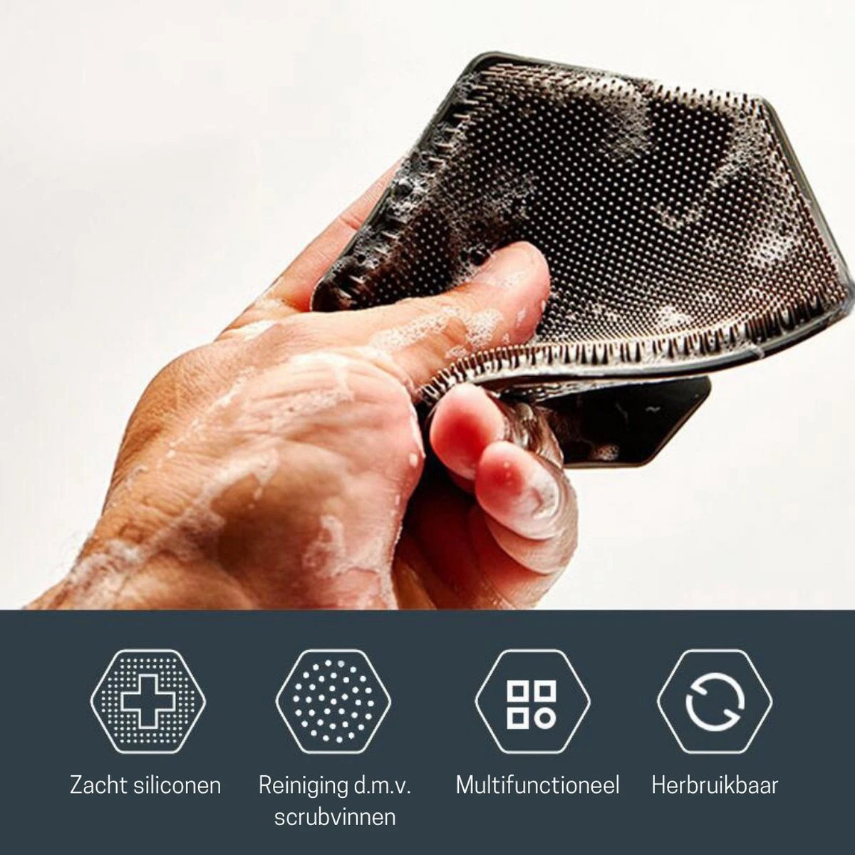 Badborstel - Siliconen Badborstel - Doucheborstel - Lichaamsborstel - Gezichtsborstel - Huidborstel - Scrub Handschoen - Massagespons - Massage Handschoen - Duurzaam - Exfoliërende Werking - Scrubben - Alle Huidtypen - Ergonomisch Handvat Met Zuignap 3 Badborstel - Siliconen Badborstel - Doucheborstel - Lichaamsborstel - Gezichtsborstel - Huidborstel - Scrub Handschoen - Massagespons - Massage Handschoen - Duurzaam - Exfoliërende Werking - Scrubben - Alle Huidtypen - Ergonomisch Handvat Met Zuignap