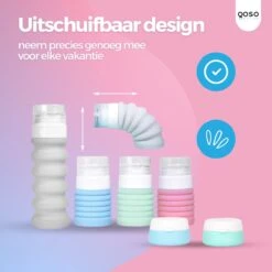 QOSO Reisflesjes Set 8-Delig | Reisflesjes Handbagage Opvouwbaar | Mini Shampoo & Reispotjes Hervulbaar Klein | Reisflesjes 100ml In 4 Kleuren | Navulbare Reisflesjes In Een Reisset -Winkel Voor Persoonlijke Verzorging 1200x1200 1274
