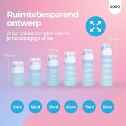 QOSO Reisflesjes Set 8-Delig | Reisflesjes Handbagage Opvouwbaar | Mini Shampoo & Reispotjes Hervulbaar Klein | Reisflesjes 100ml In 4 Kleuren | Navulbare Reisflesjes In Een Reisset -Winkel Voor Persoonlijke Verzorging 1200x1200 1275