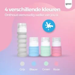 QOSO Reisflesjes Set 8-Delig | Reisflesjes Handbagage Opvouwbaar | Mini Shampoo & Reispotjes Hervulbaar Klein | Reisflesjes 100ml In 4 Kleuren | Navulbare Reisflesjes In Een Reisset -Winkel Voor Persoonlijke Verzorging 1200x1200 1277