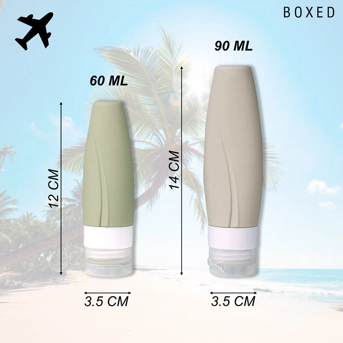 Boxed Reisflesjes Met Etui - Reisset - Verschillende Maten - Siliconen Navulbare Reisflacons - Reis Toilettas - Vliegtuig Handbagage 4 Boxed Reisflesjes Met Etui - Reisset - Verschillende Maten - Siliconen Navulbare Reisflacons - Reis Toilettas - Vliegtuig Handbagage - Afbeelding 2