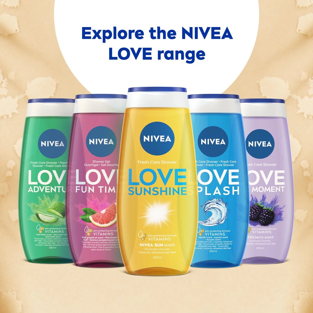 NIVEA Love Sunshine Douchegel - 6 X 250 Ml - Voordeelverpakking 4 NIVEA Love Sunshine Douchegel - 6 X 250 Ml - Voordeelverpakking - Afbeelding 2