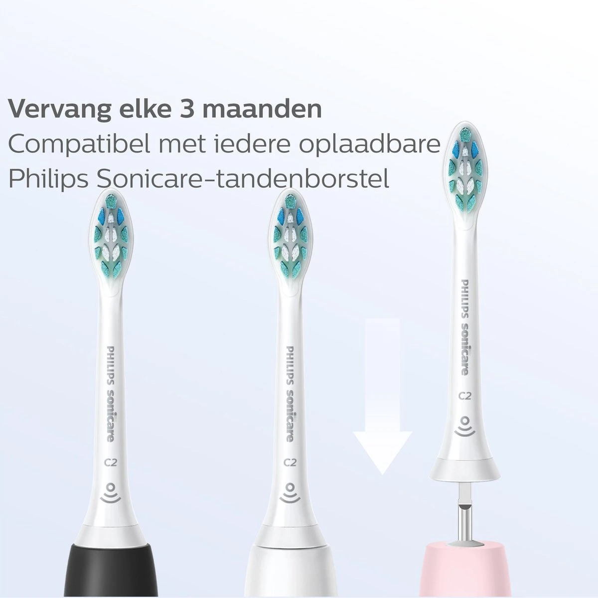 Philips Sonicare W2 Optimal White HX6068/12 - Opzetborstels - 8 Stuks 10 Philips Sonicare W2 Optimal White HX6068/12 - Opzetborstels - 8 Stuks - Afbeelding 8