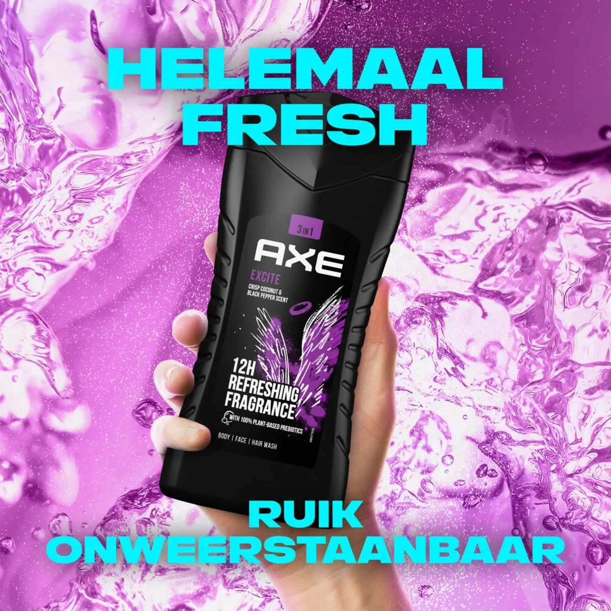 Axe Excite 3-in-1 Douchegel - 6 X 250 Ml - Voordeelverpakking 6 Axe Excite 3-in-1 Douchegel - 6 X 250 Ml - Voordeelverpakking - Afbeelding 4