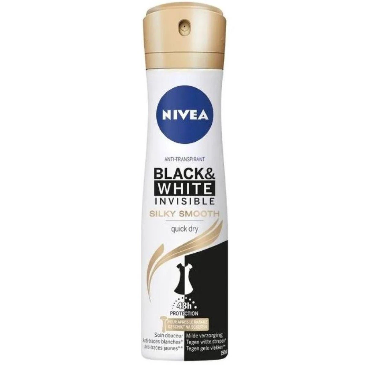 NIVEA Black & White Silky Smooth 6 X 150 Ml - Voordeelverpakking - Deodorant Spray 6 NIVEA Black & White Silky Smooth 6 X 150 Ml - Voordeelverpakking - Deodorant Spray - Afbeelding 4