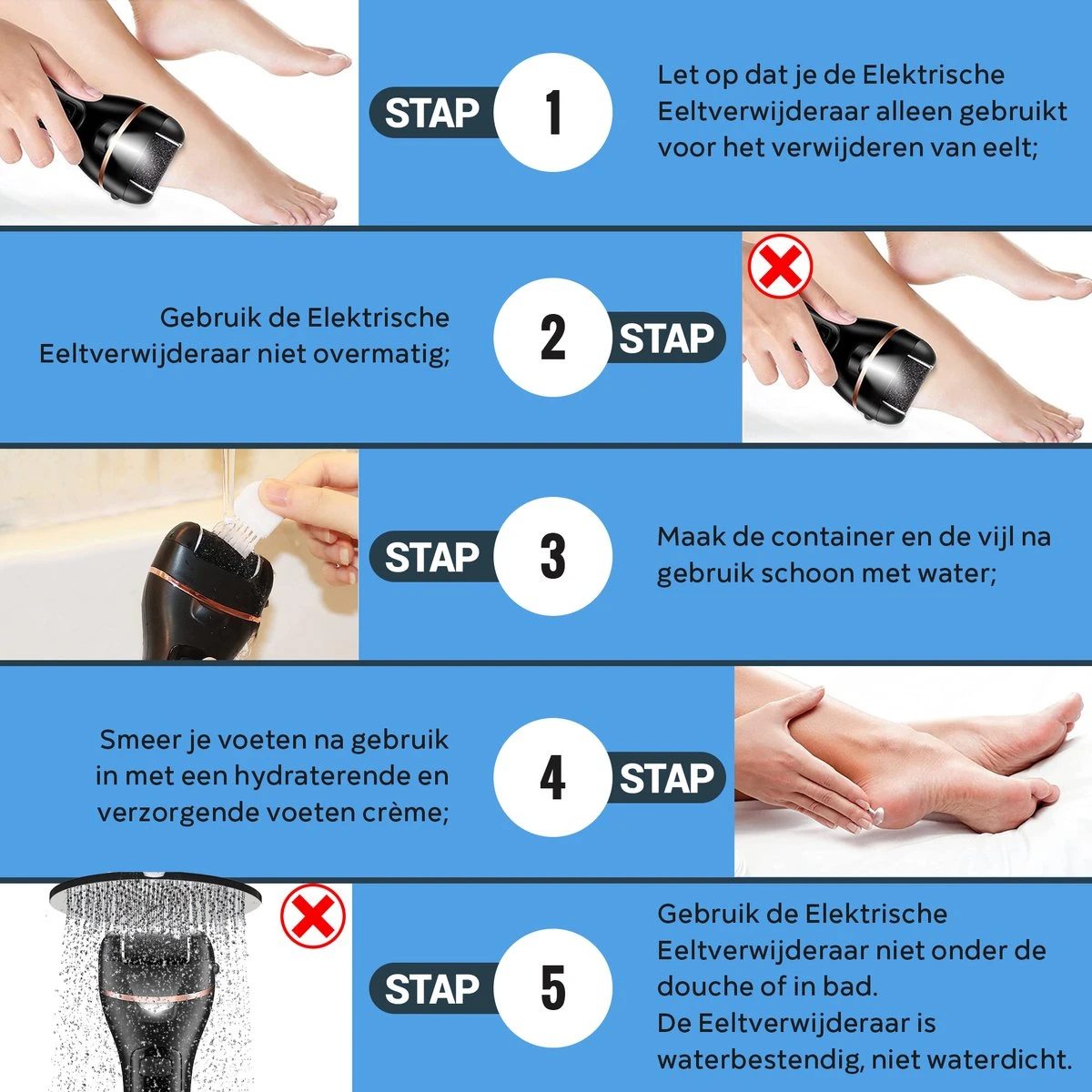 Elektrische Eeltverwijderaar INCL. Mani En Pedicure Set - Voetvijl - Eeltvijl - Eelt Verwijderaar -Oplaadbaar 5 Elektrische Eeltverwijderaar INCL. Mani En Pedicure Set - Voetvijl - Eeltvijl - Eelt Verwijderaar -Oplaadbaar - Afbeelding 3